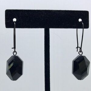 NWOT Premier Designs Elegant Black glass Drop Earrings